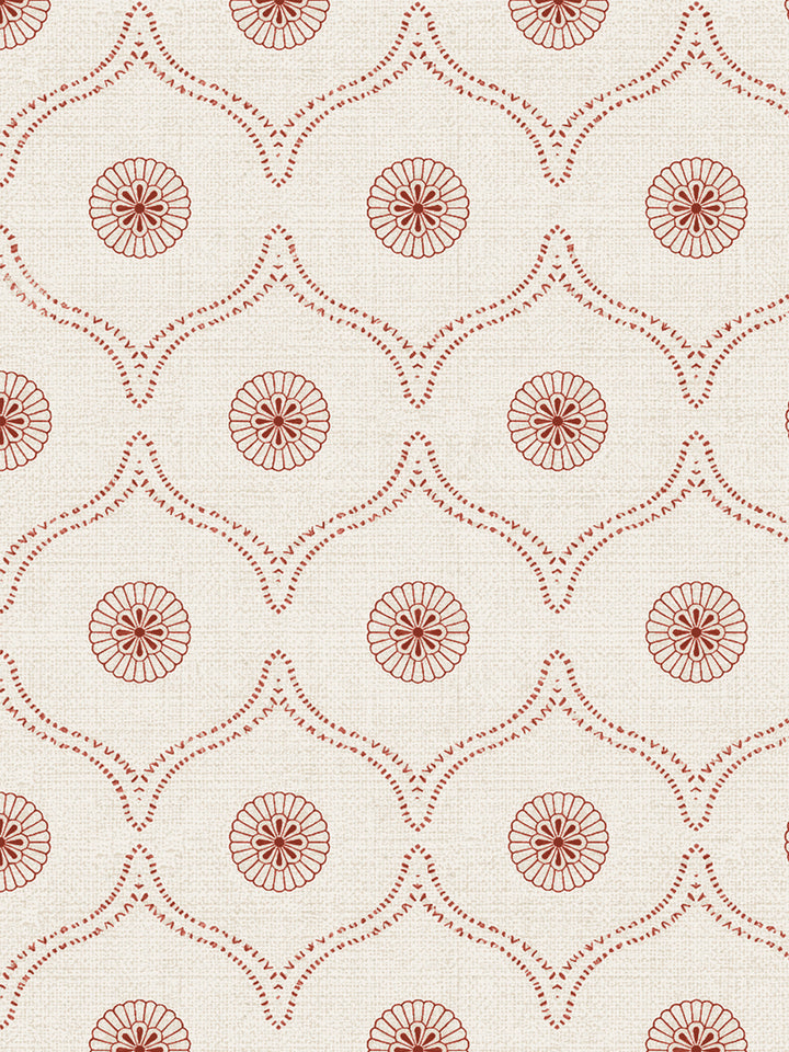 'Sea Biscuit' Wallpaper by Flint Wood & Hicks - Dark Red