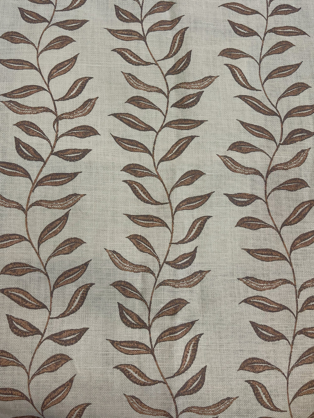 seneca hand printed linen fabric by nathan turner brown