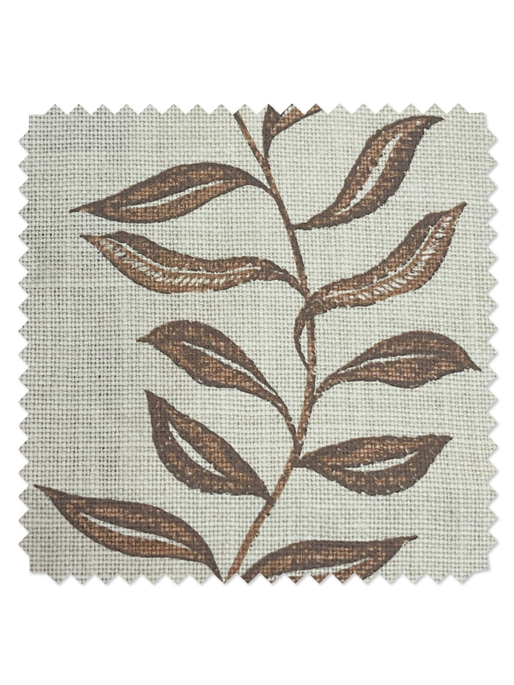 seneca hand printed linen fabric by nathan turner brown