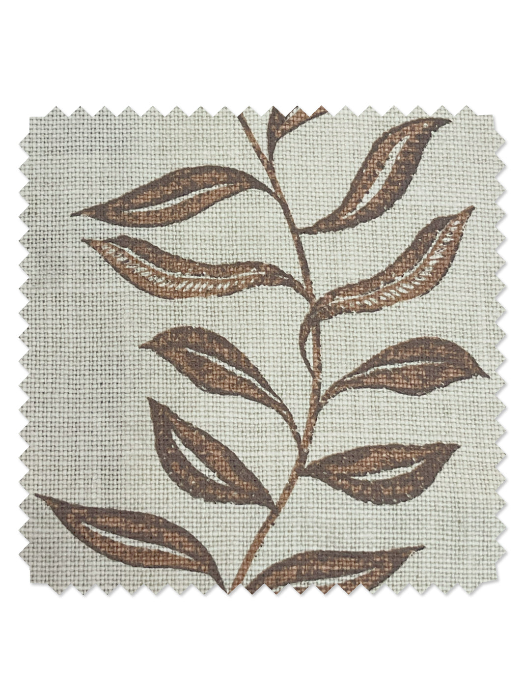 seneca hand printed linen fabric by nathan turner brown