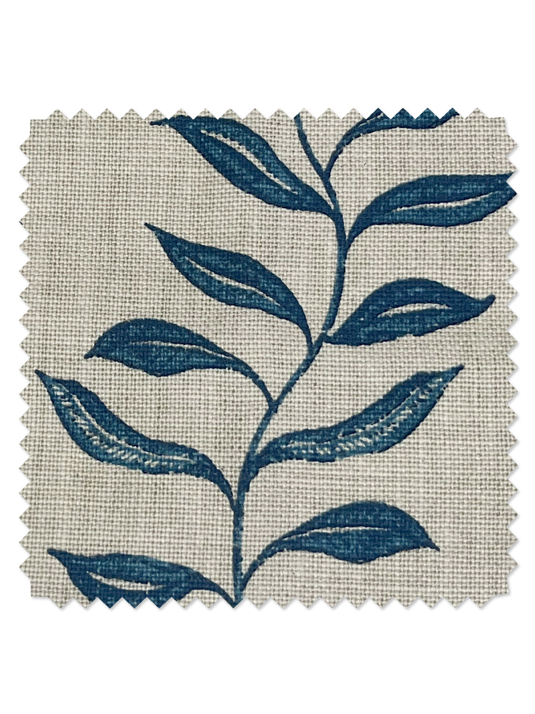 seneca hand printed linen fabric by nathan turner dark blue