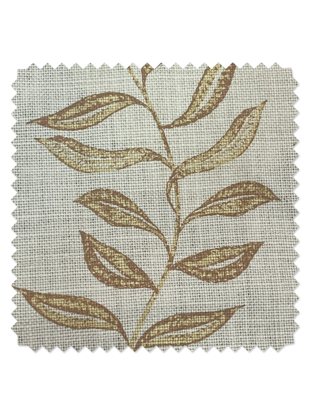 seneca hand printed linen fabric by nathan turner gold