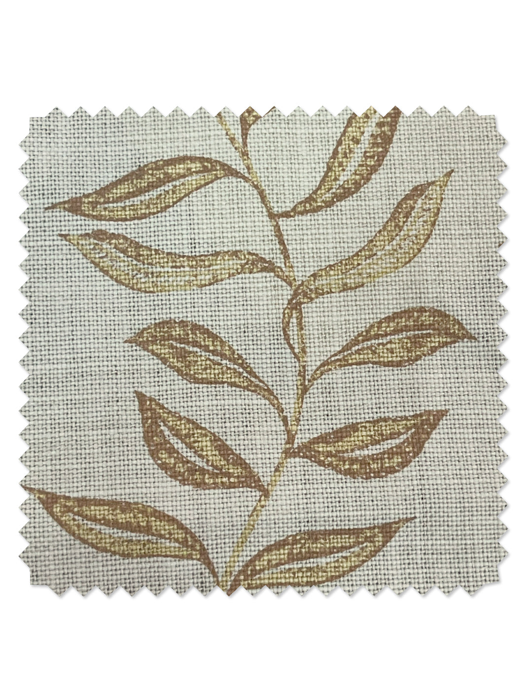 seneca hand printed linen fabric by nathan turner gold