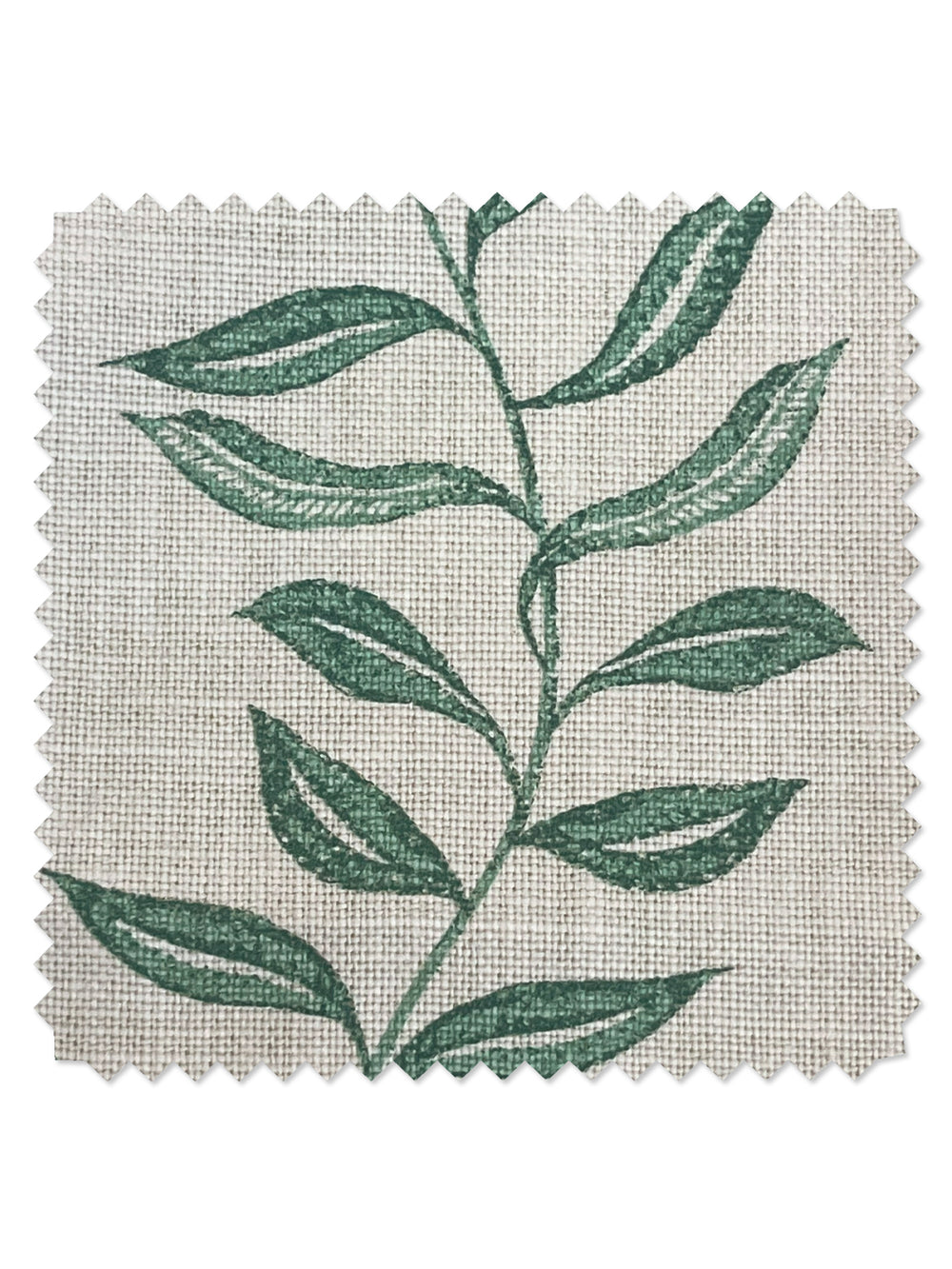 seneca hand printed linen fabric by nathan turner green