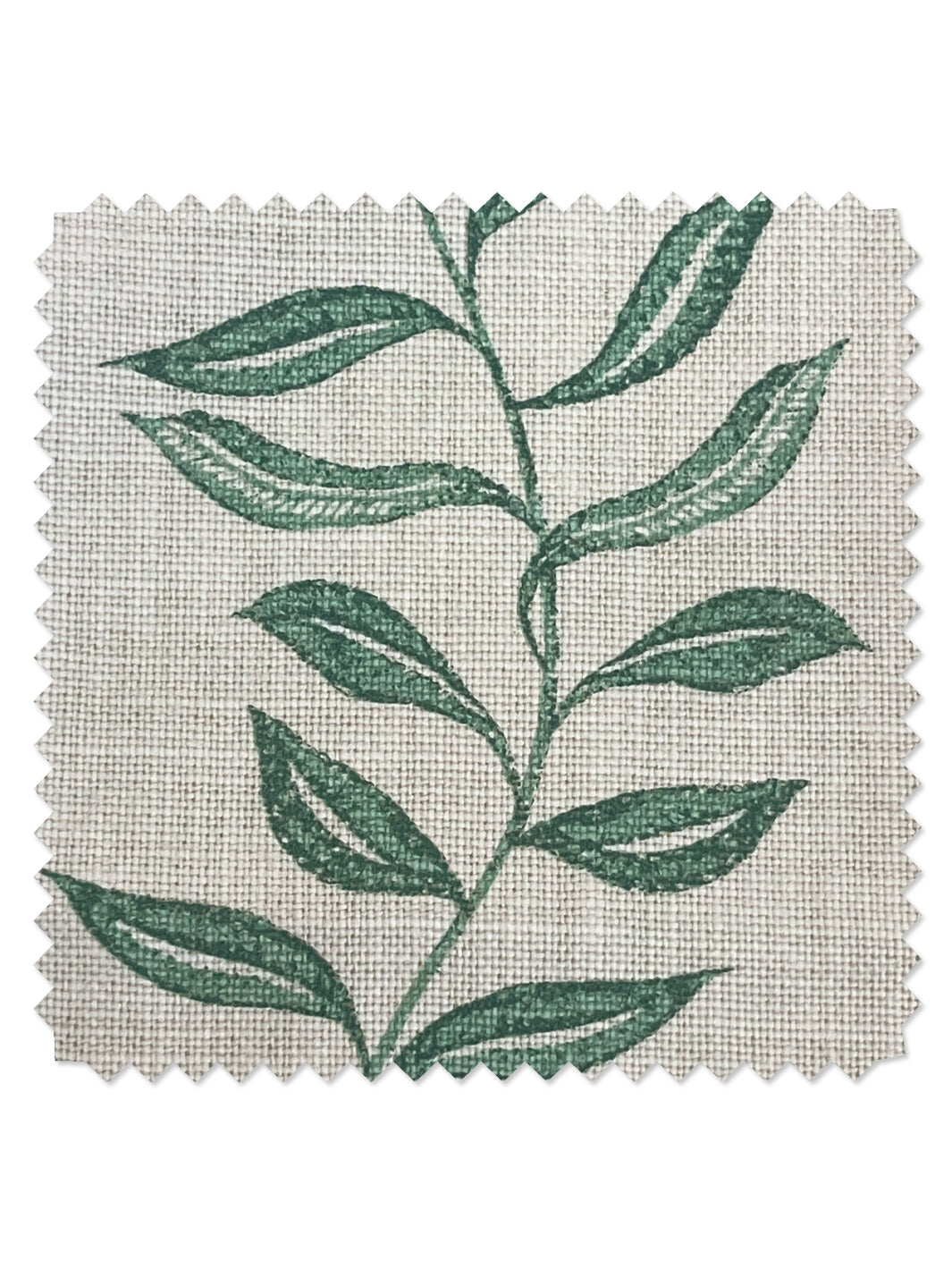seneca hand printed linen fabric by nathan turner green