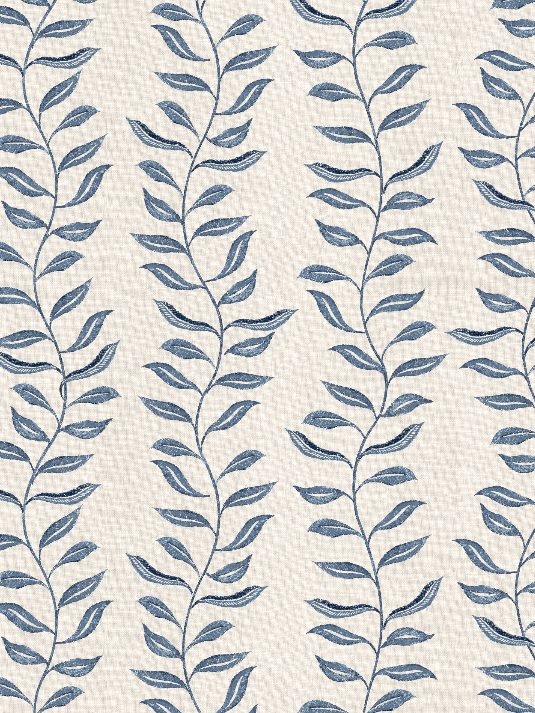 'Seneca' Linen Fabric by Nathan Turner - Darker Blue