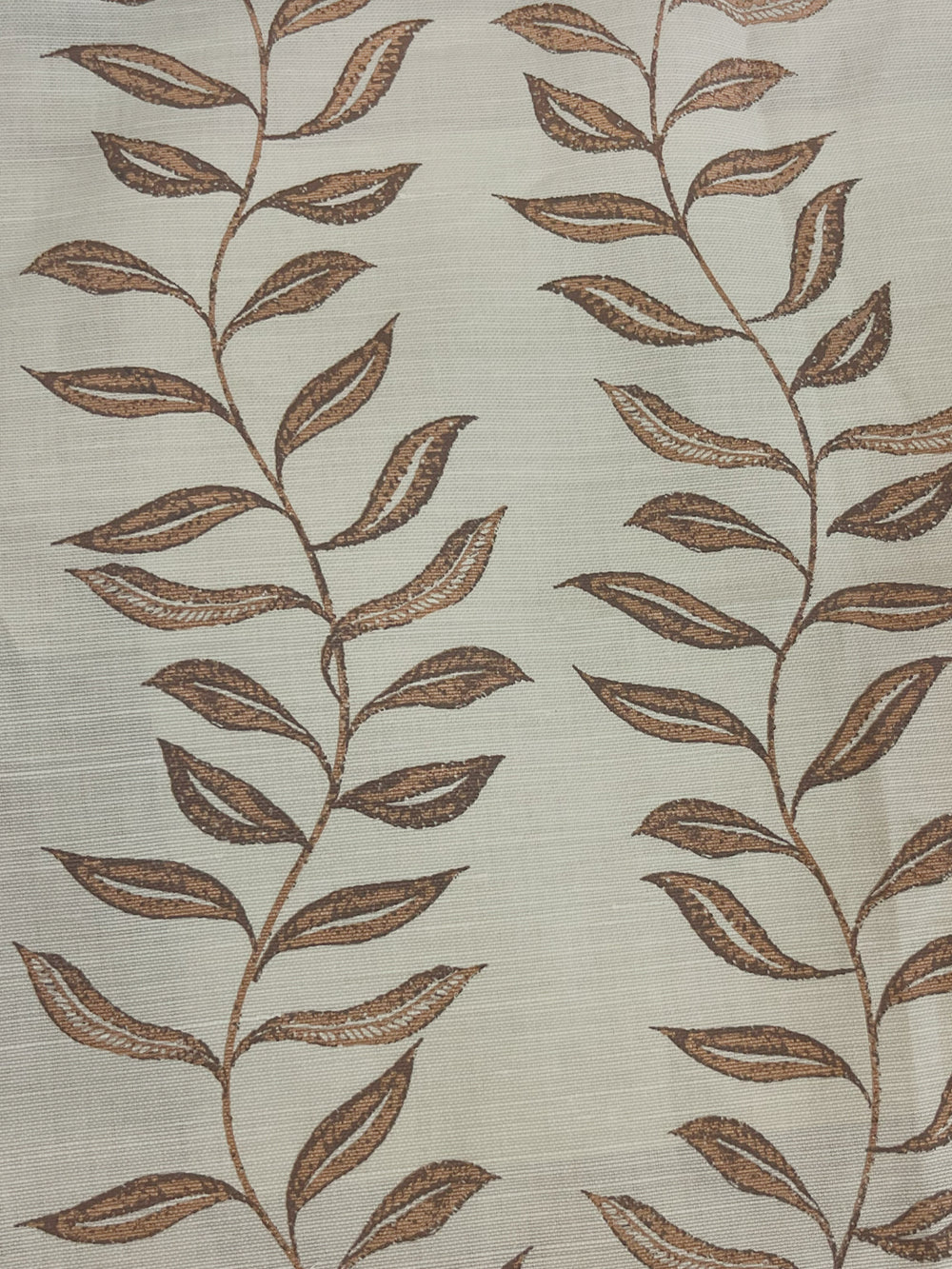 seneca hand printed linen fabric by nathan turner brown