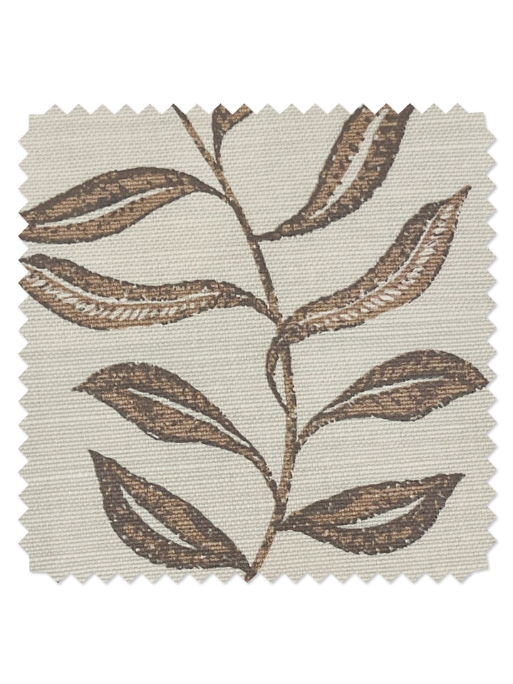 seneca hand printed linen fabric by nathan turner brown