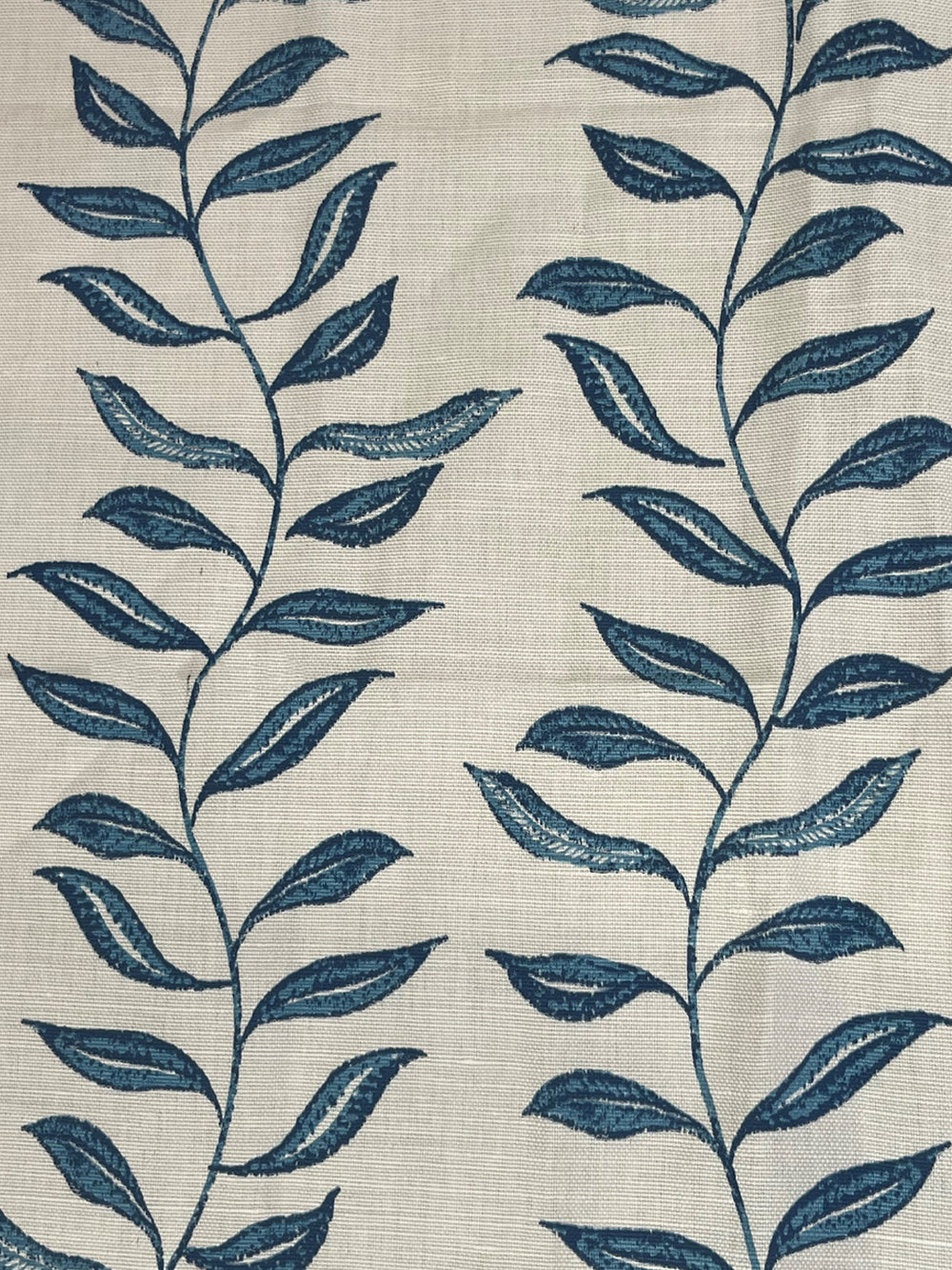 seneca hand printed linen fabric by nathan turner dark blue
