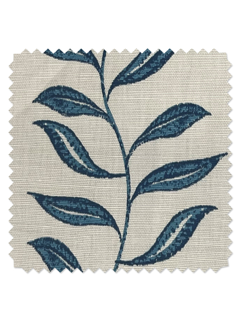 seneca hand printed linen fabric by nathan turner dark blue