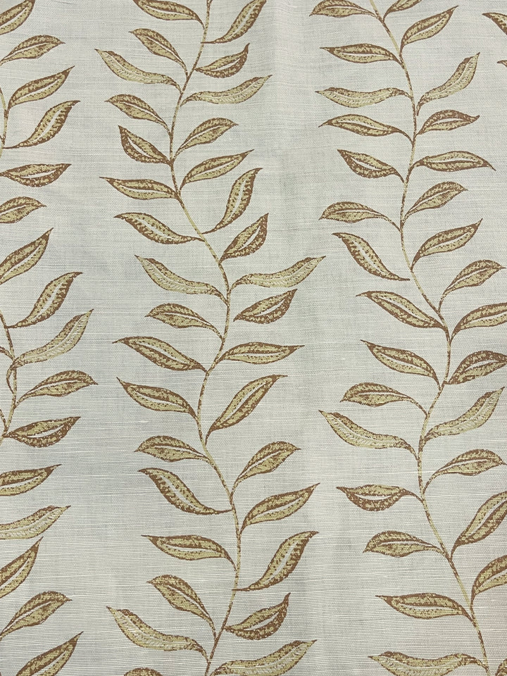 seneca hand printed linen fabric by nathan turner gold