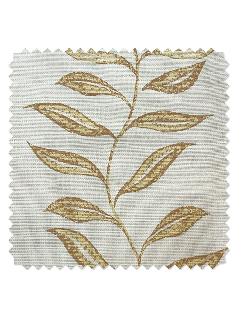 seneca hand printed linen fabric by nathan turner gold