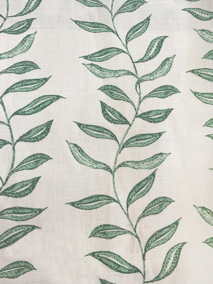 seneca hand printed linen fabric by nathan turner green