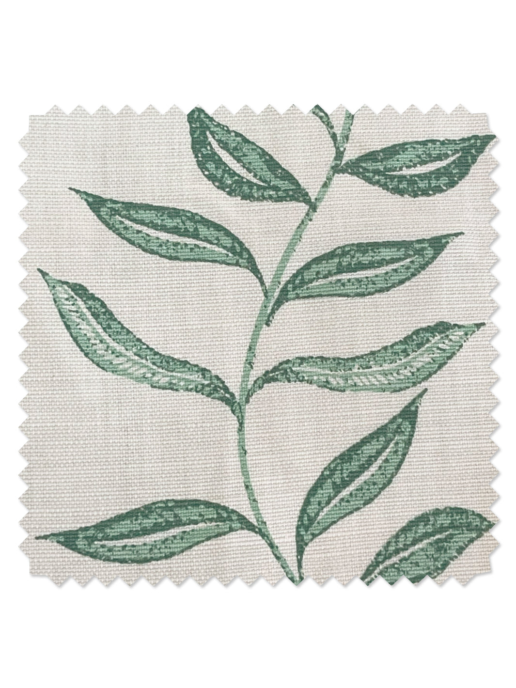seneca hand printed linen fabric by nathan turner green