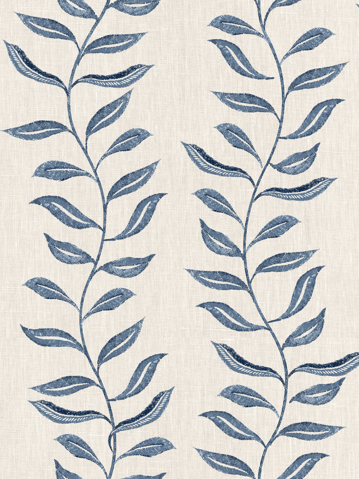 'Seneca' Linen Fabric by Nathan Turner - Dark Blue