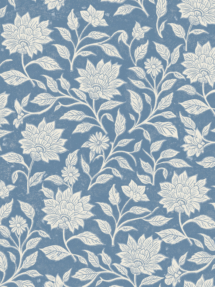 'Spice of Life Large' Wallpaper by Flint Wood & Hicks - Blue - White