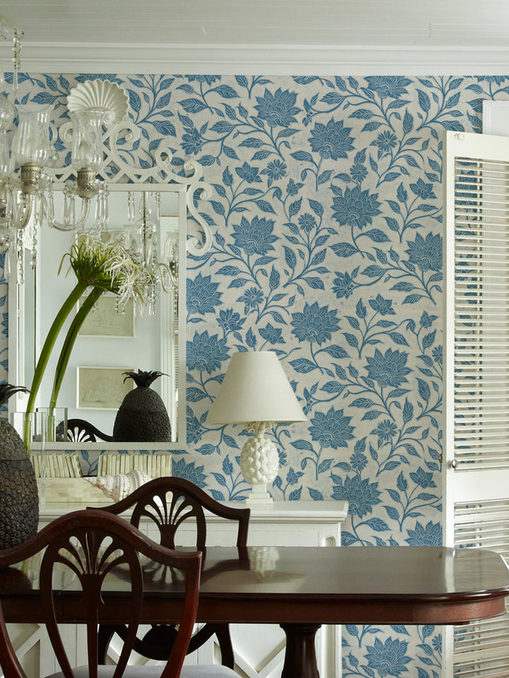 'Spice of Life Large' Wallpaper by Flint Wood & Hicks - Blue