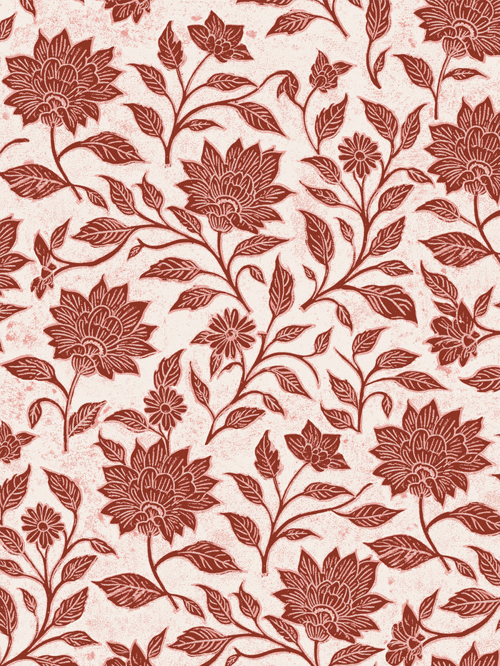 'Spice of Life Large' Wallpaper by Flint Wood & Hicks - Dark Red