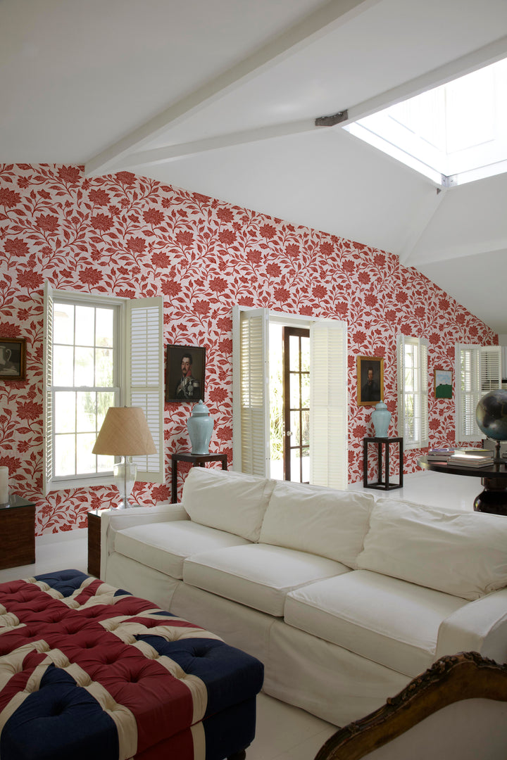 'Spice of Life Large' Wallpaper by Flint Wood & Hicks - Dark Red
