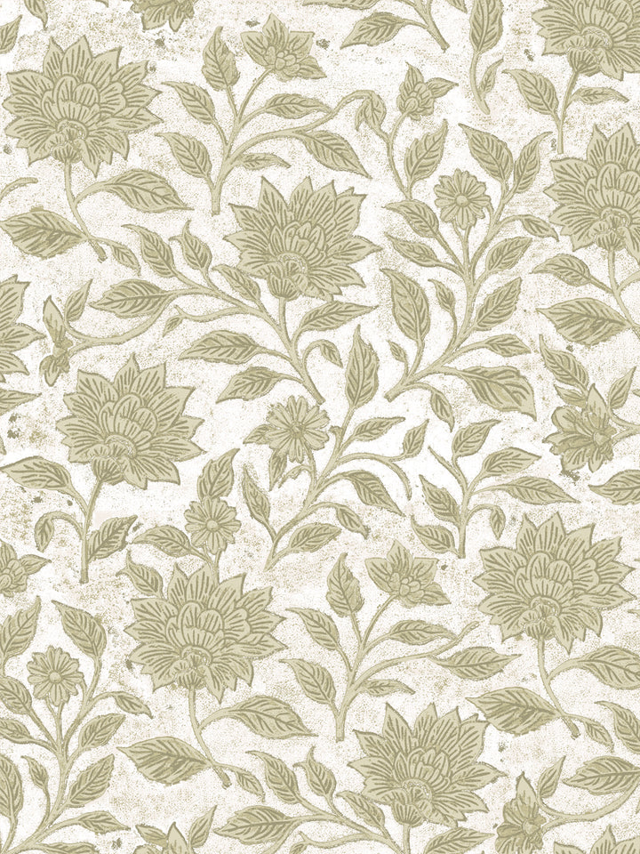 'Spice of Life Large' Wallpaper by Flint Wood & Hicks - Light Olive
