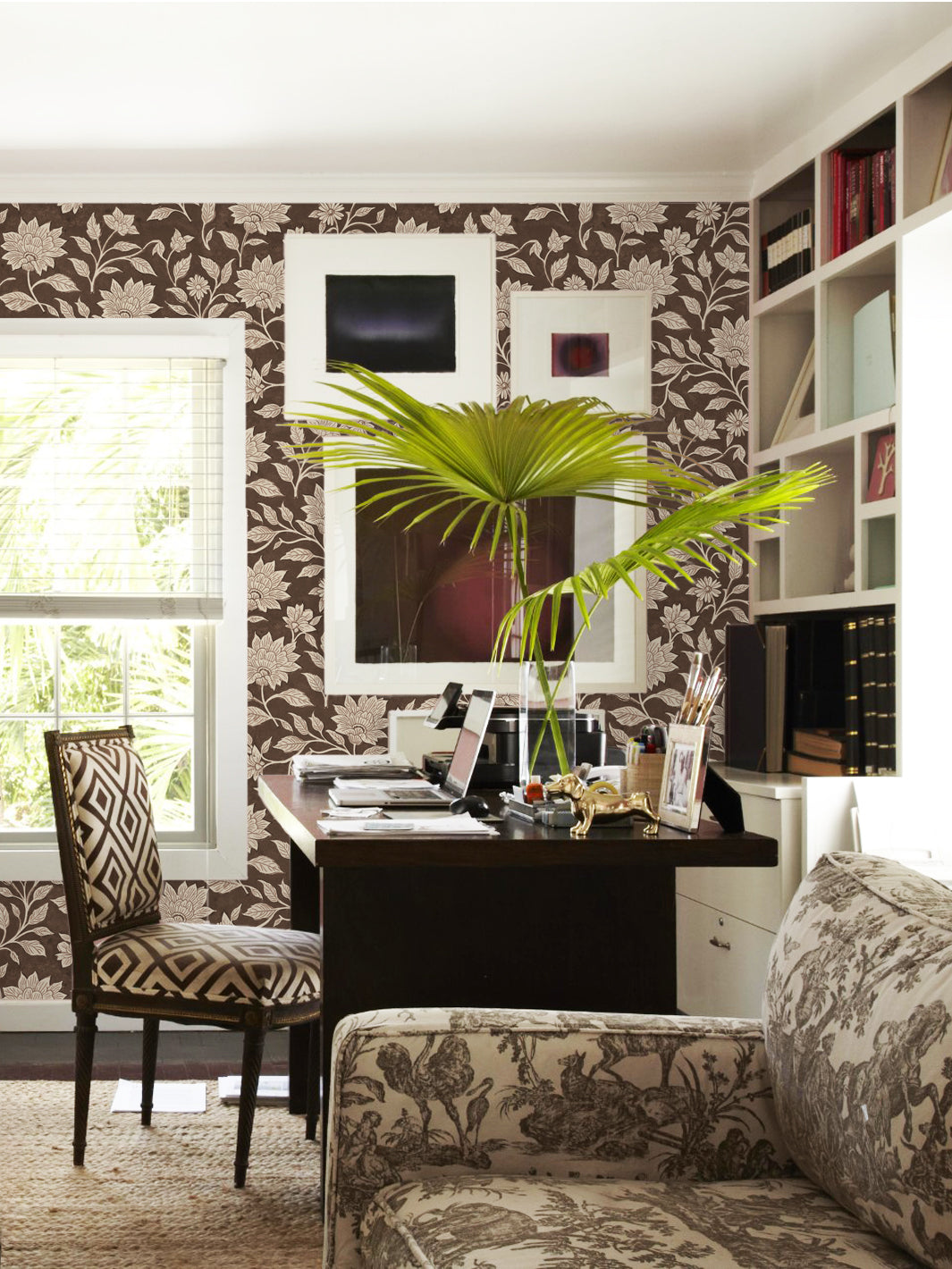 'Spice of Life Large' Wallpaper by Flint Wood & Hicks - Mahogany Brown
