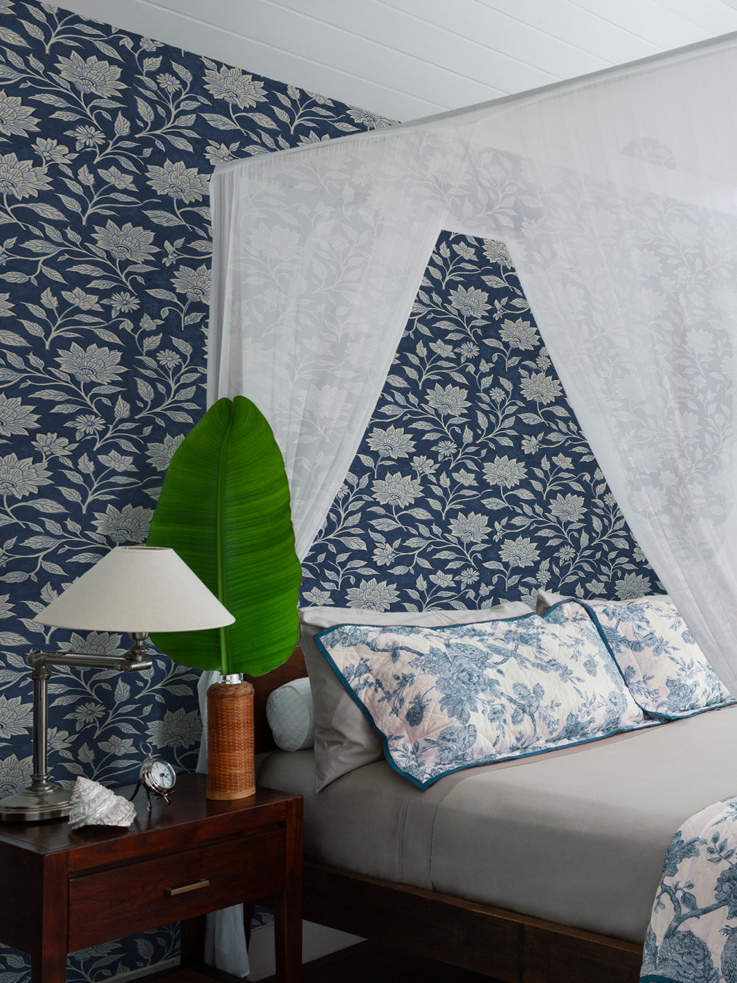'Spice of Life Large' Wallpaper by Flint Wood & Hicks - Midnight