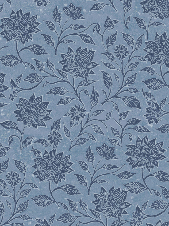 'Spice of Life Large' Wallpaper by Flint Wood & Hicks - Navy / Blue