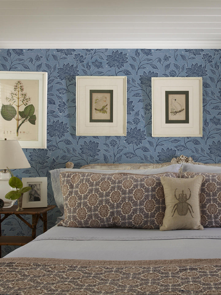 'Spice of Life Large' Wallpaper by Flint Wood & Hicks - Navy / Blue