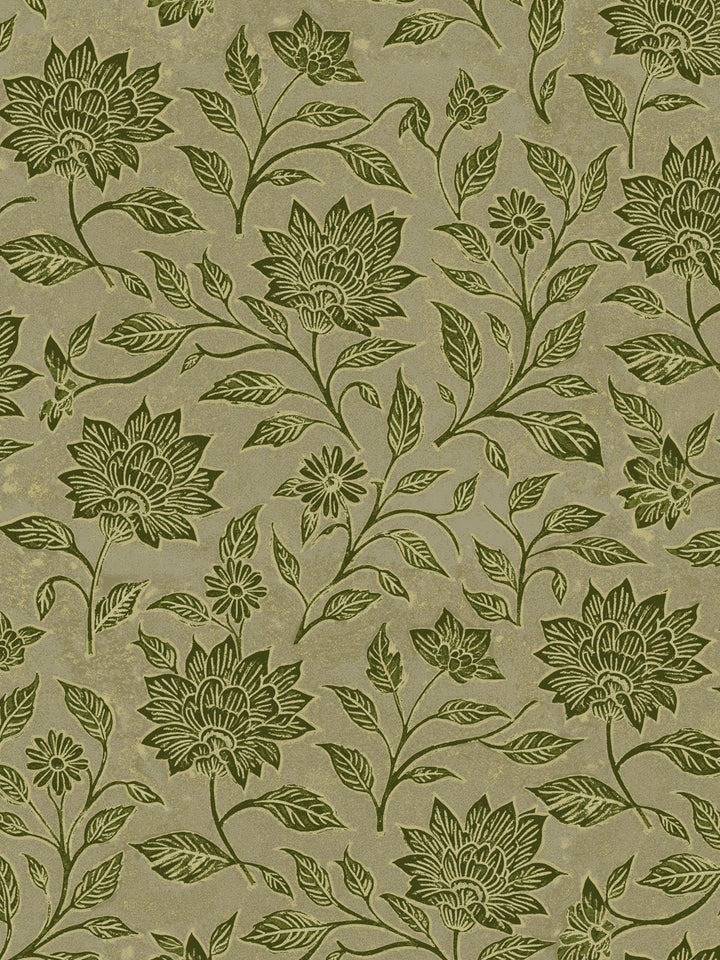 'Spice of Life Large' Wallpaper by Flint Wood & Hicks - Olive