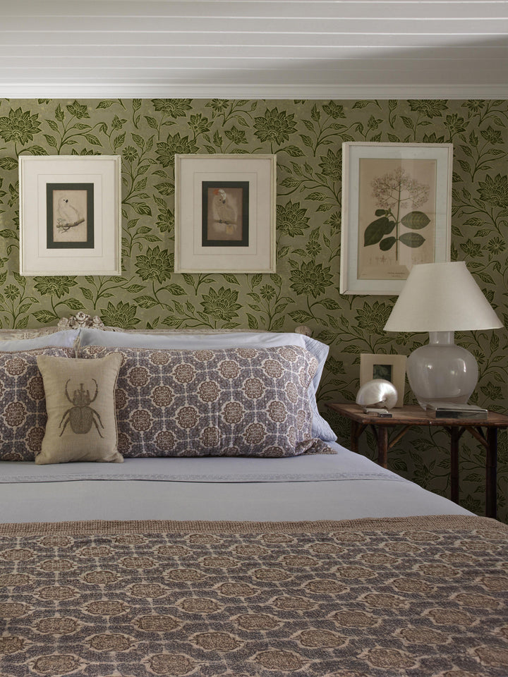'Spice of Life Large' Wallpaper by Flint Wood & Hicks - Olive