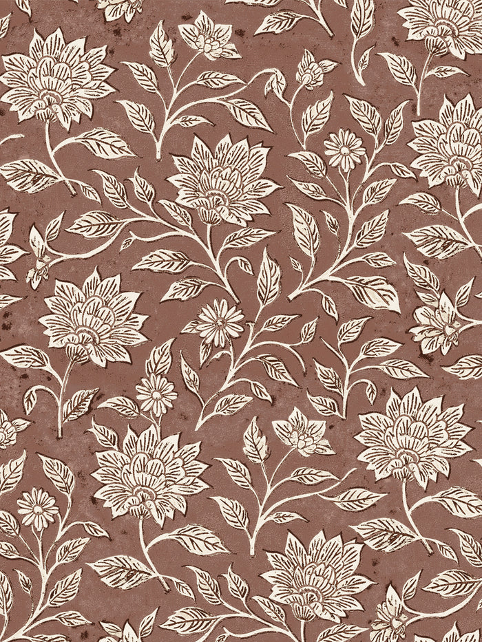 'Spice of Life Large' Wallpaper by Flint Wood & Hicks - Red Brown