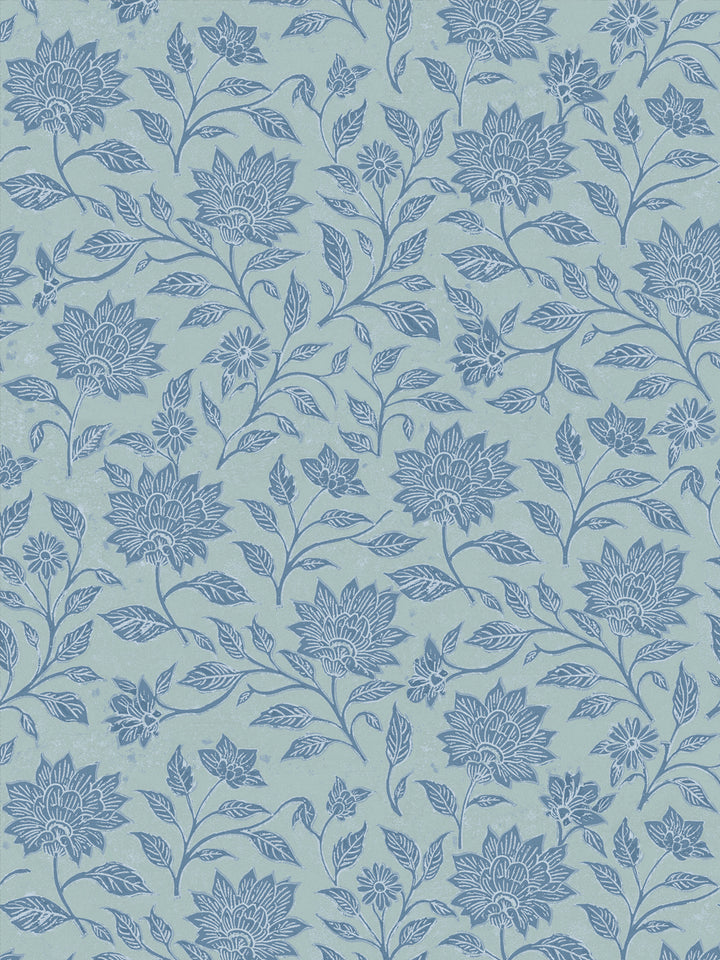 'Spice of Life Small' Wallpaper by Flint Wood & Hicks - All Blue