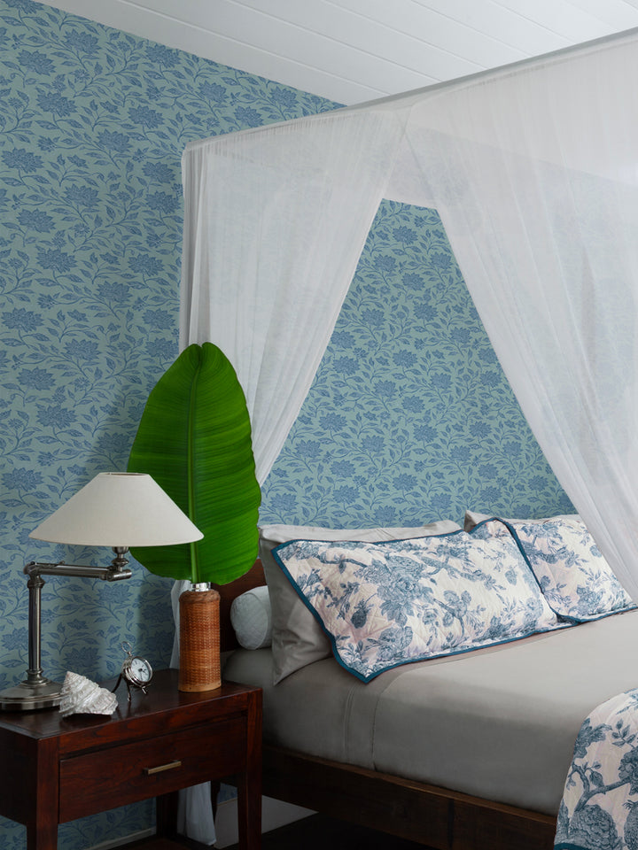 'Spice of Life Small' Wallpaper by Flint Wood & Hicks - All Blue