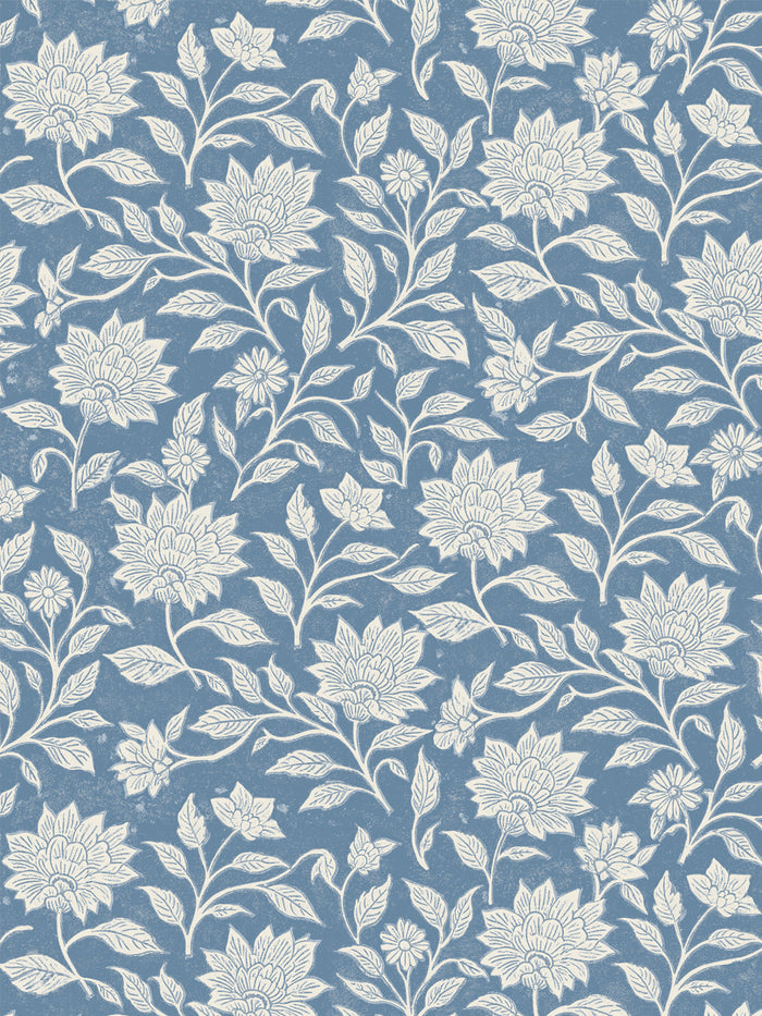 'Spice of Life Small' Wallpaper by Flint Wood & Hicks - Blue / White