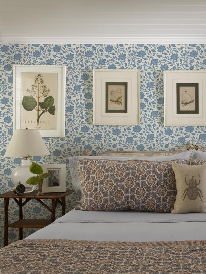 'Spice of Life Small' Wallpaper by Flint Wood & Hicks - Blue