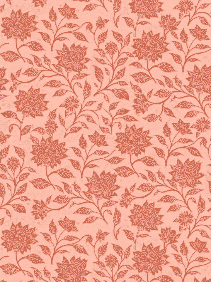 'Spice of Life Small' Wallpaper by Flint Wood & Hicks - Dark Coral