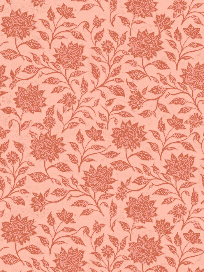 'Spice of Life Small' Wallpaper by Flint Wood & Hicks - Dark Coral