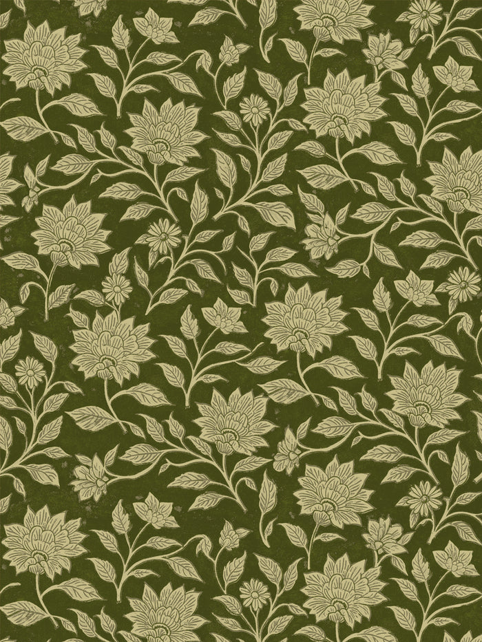 'Spice of Life Small' Wallpaper by Flint Wood & Hicks - Dark Olive