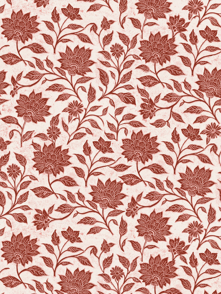 'Spice of Life Small' Wallpaper by Flint Wood & Hicks - Dark Red