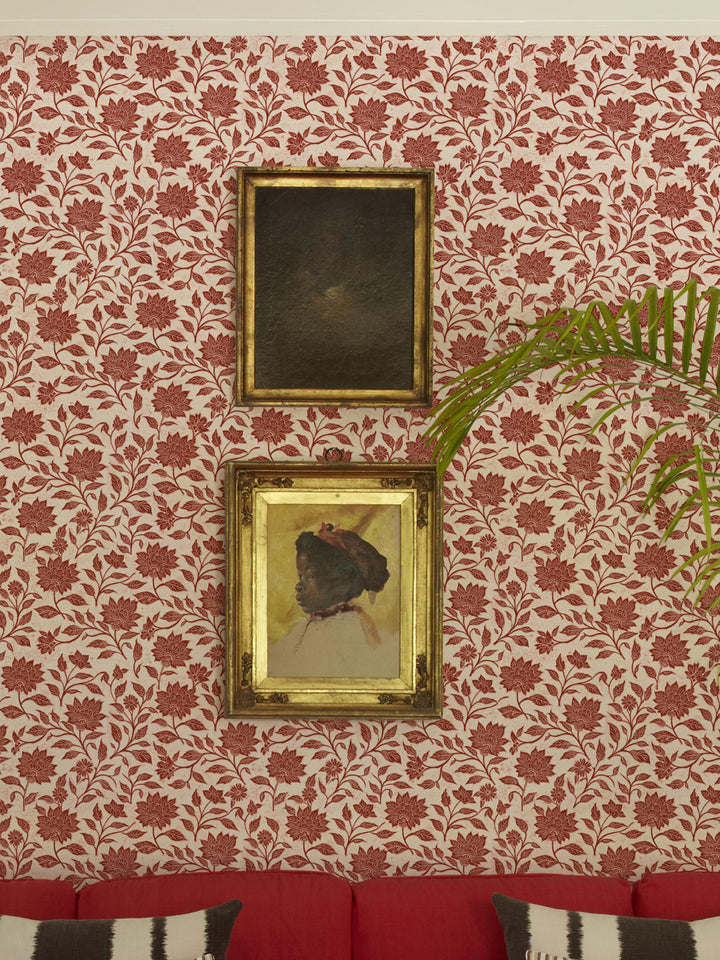 'Spice of Life Small' Wallpaper by Flint Wood & Hicks - Dark Red
