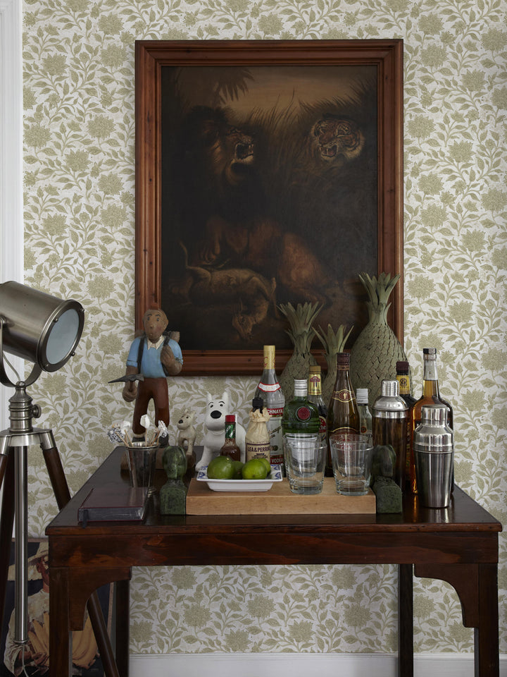 'Spice of Life Small' Wallpaper by Flint Wood & Hicks - Light Olive
