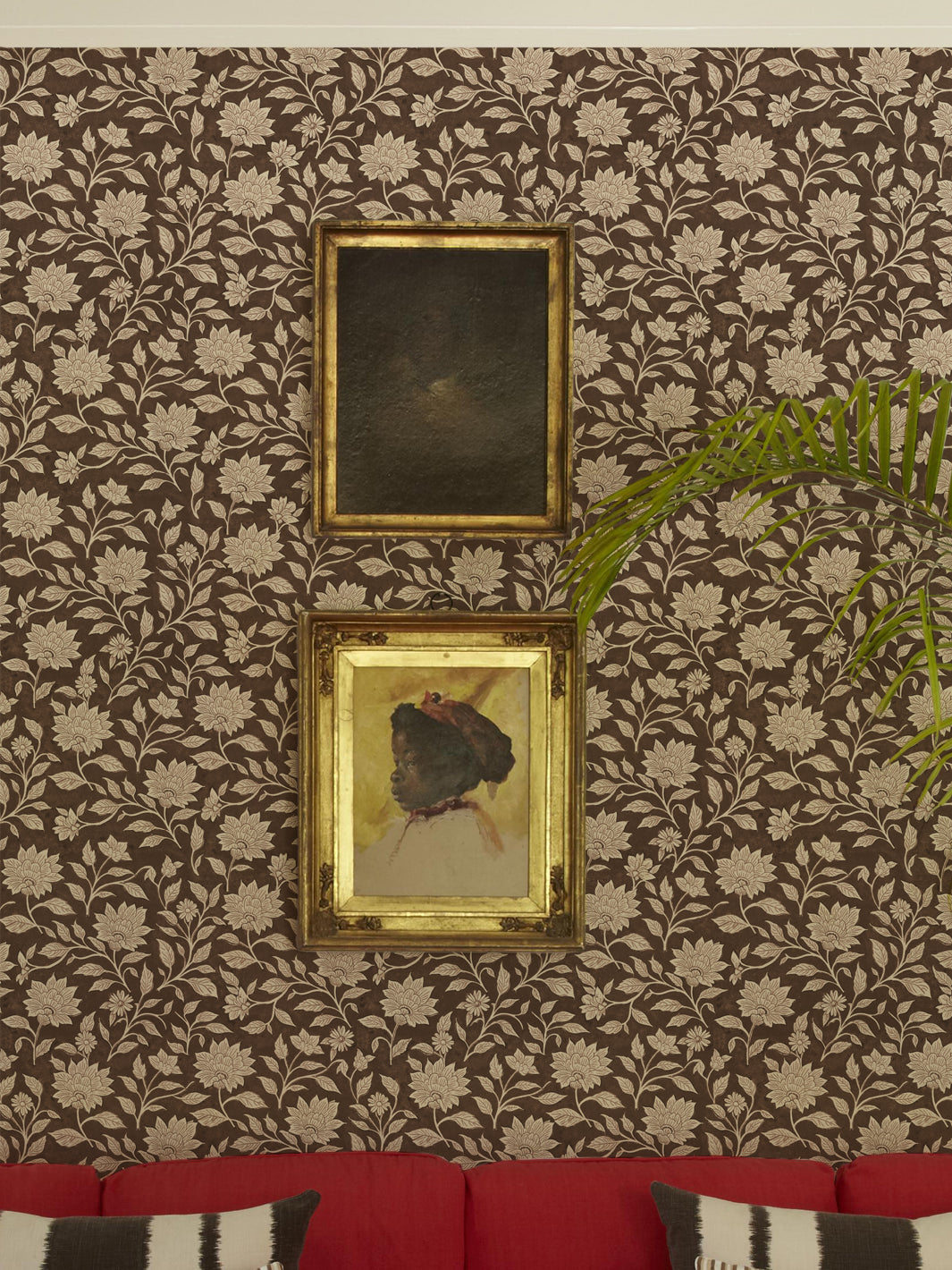 'Spice of Life Small' Wallpaper by Flint Wood & Hicks - Mahogany Brown