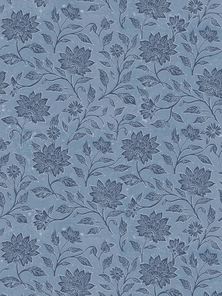 'Spice of Life Small' Wallpaper by Flint Wood & Hicks - Navy / Blue