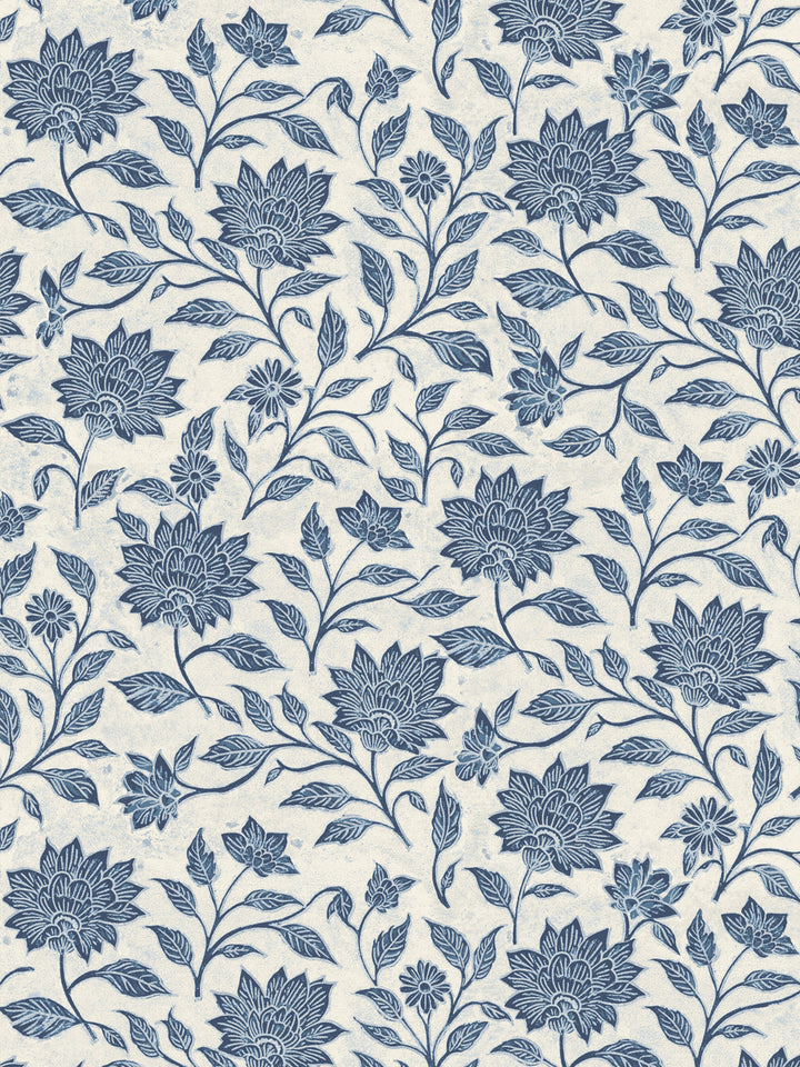 'Spice of Life Small' Wallpaper by Flint Wood & Hicks - Navy / White