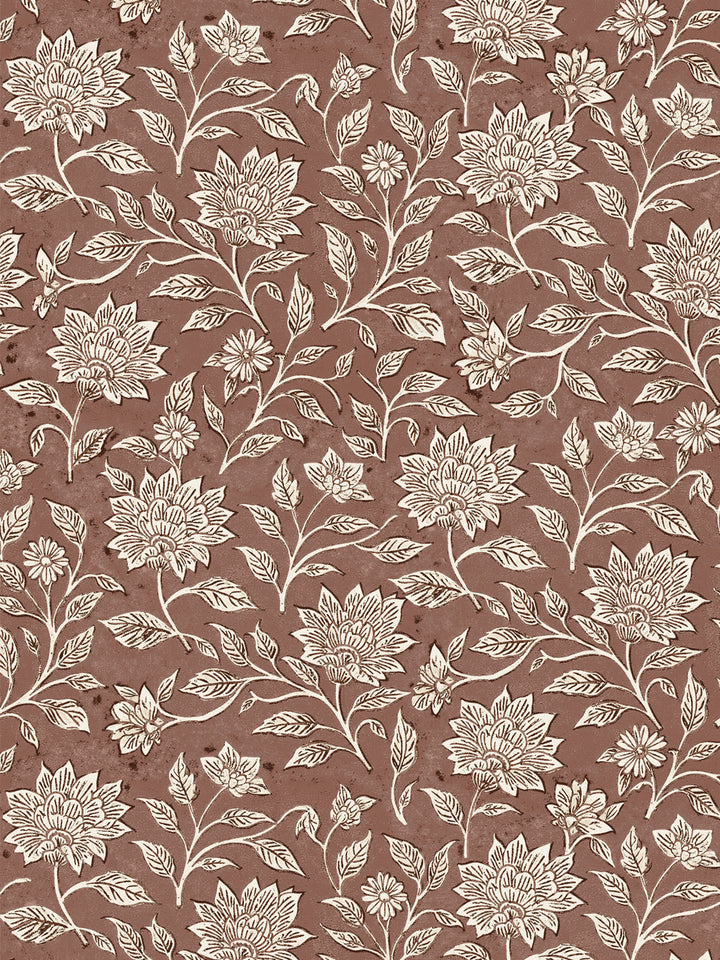 'Spice of Life Small' Wallpaper by Flint Wood & Hicks - Red Brown