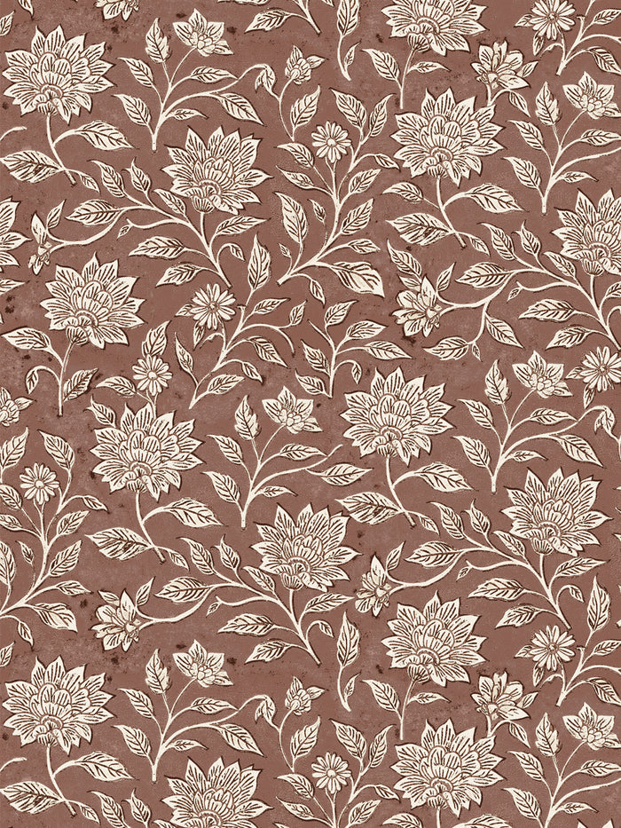 'Spice of Life Small' Wallpaper by Flint Wood & Hicks - Red Brown
