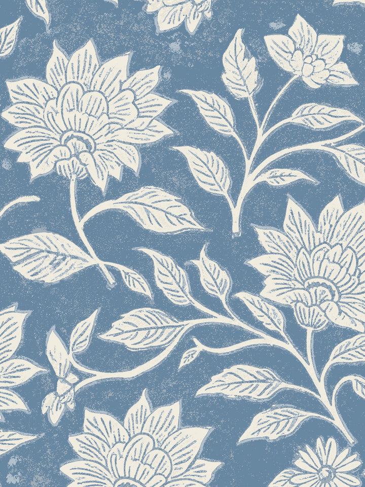 'Spice of Life Small' Wallpaper by Flint Wood & Hicks - Blue / White