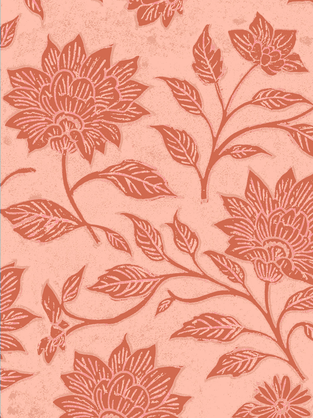'Spice of Life Small' Wallpaper by Flint Wood & Hicks - Dark Coral
