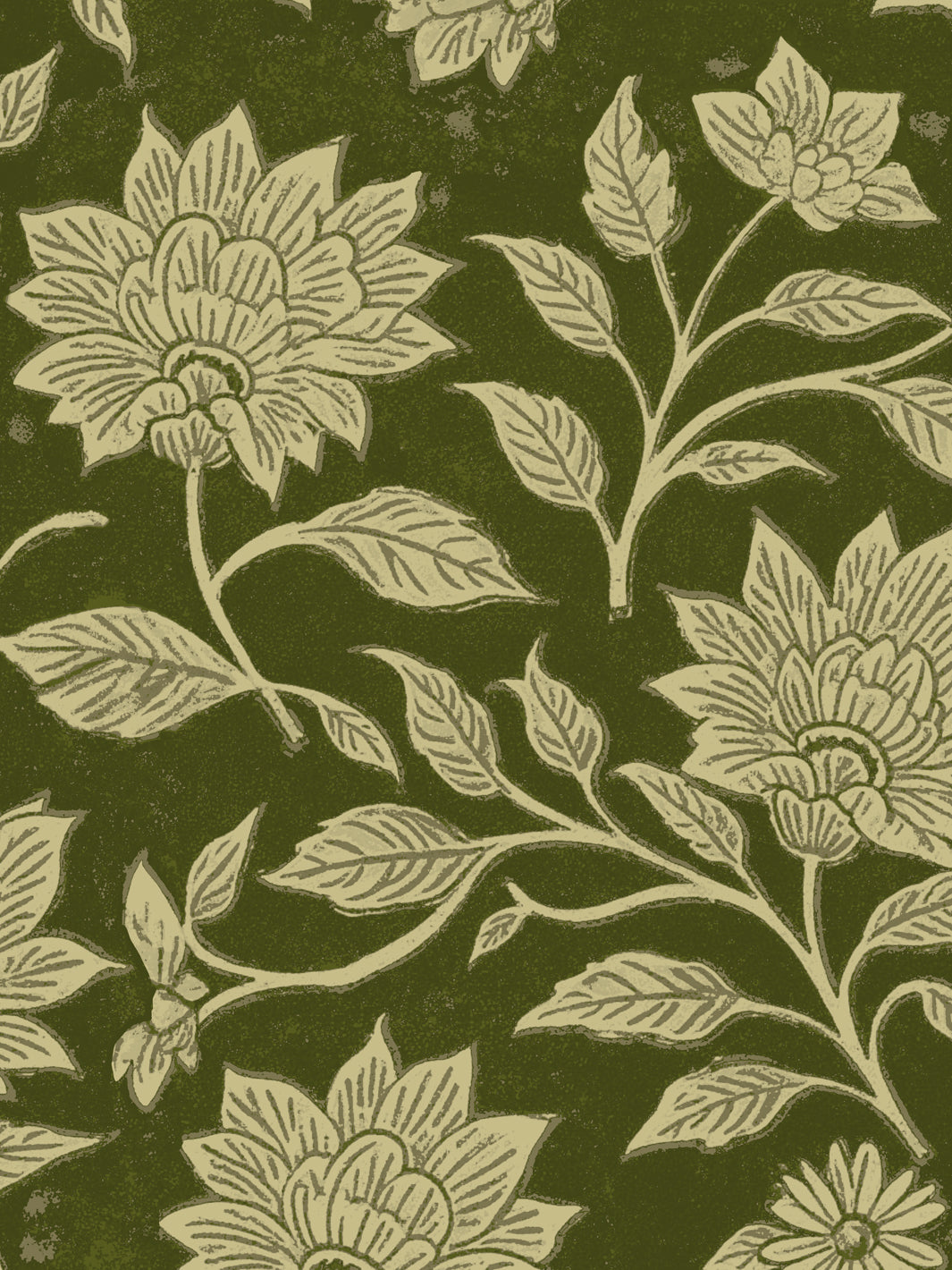 'Spice of Life Small' Wallpaper by Flint Wood & Hicks - Dark Olive