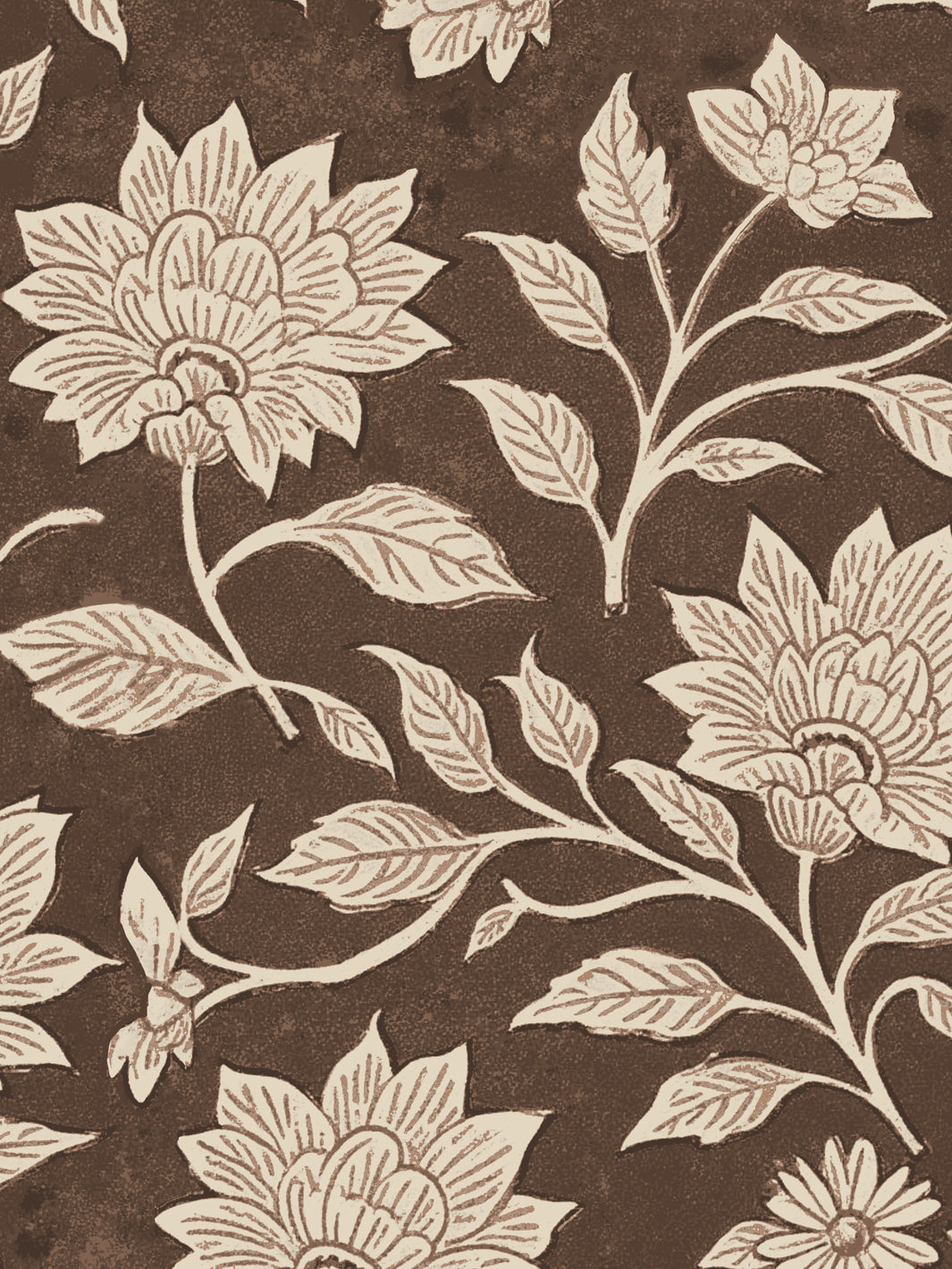 'Spice of Life Small' Wallpaper by Flint Wood & Hicks - Mahogany Brown